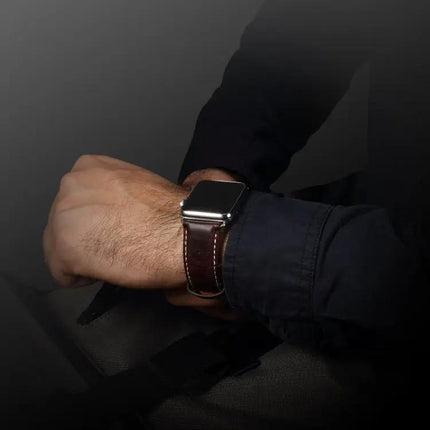 Denior Oil Wax Leather Band for Apple Watch 38 42mm