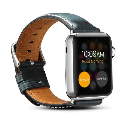 Denior Oil Wax Leather Band for Apple Watch 38 42mm
