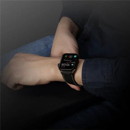 Denior Oil Wax Leather Band for Apple Watch 38 42mm