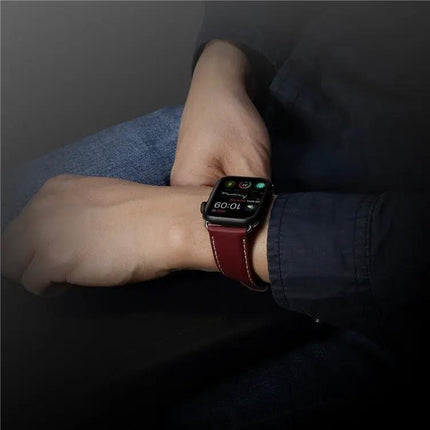 Denior Leather Watch Band For Apple Watch Ultra 49mm