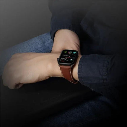Denior Leather Watch Band For Apple Watch Ultra 49mm