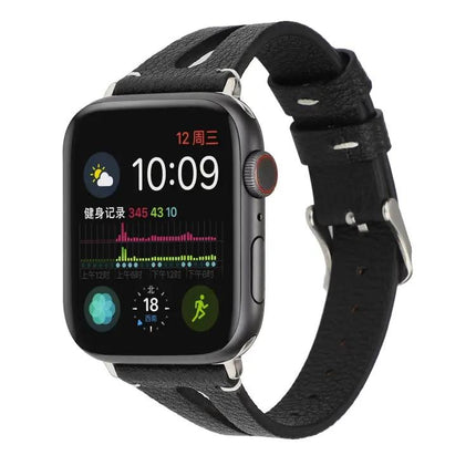 V-Shaped Leather Watch Band Short 80mm For Apple Watch
