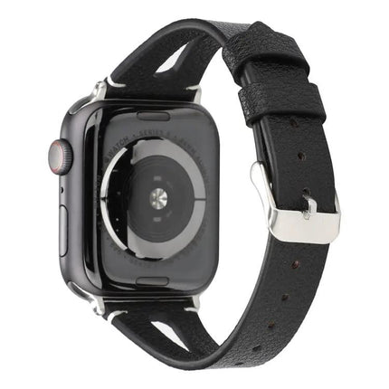 V-Shaped Leather Watch Band Short 80mm For Apple Watch