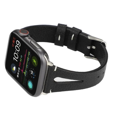 V-Shaped Leather Watch Band Short 80mm For Apple Watch
