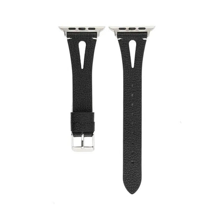 V-Shaped Leather Watch Band Short 80mm For Apple Watch