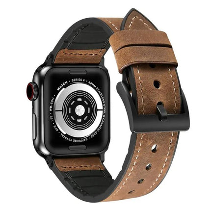 Crazy Horse Texture TPU Stainless Steel Apple Watch Band