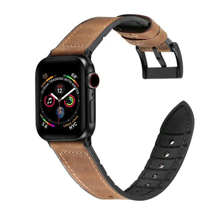Crazy Horse Texture TPU Leather Watch Band for Apple 42mm