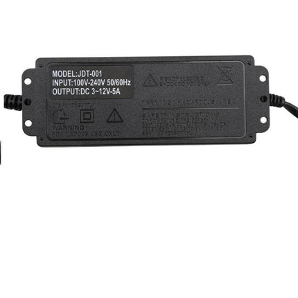 AC To DC Adjustable Power Adapter, Universal 3-24V Output compact black bench power supply with adjustable 3–24V output and global AC 100–240V input