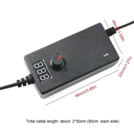 AC To DC Adjustable Power Adapter With Display For Home Charging - compact adjustable DC supply with digital display and control knob