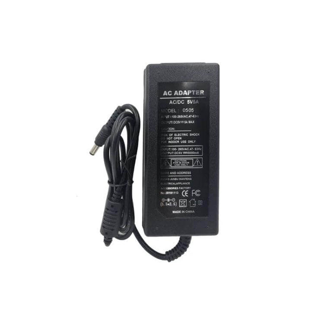 AC To DC Power Adapter For LED Strip Lights 60cm Cable black 5V/5A adapter with 60cm cable for ambient lighting, automotive and commercial use