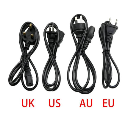 AC To DC Power Adapter For LED Strip Lights 60cm Cable showing UK US AU EU power cords and global input options