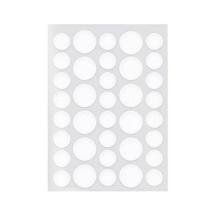 Acne Patch Kit For Pimples, Invisible Hydrocolloid Patches, 24 Count - white round hydrocolloid acne patches in three sizes on backing sheet