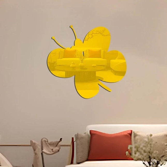 Acrylic Butterfly Wall Sticker, Soft Mirror Decor For Any Room - yellow butterfly mirror decal brightening living room wall