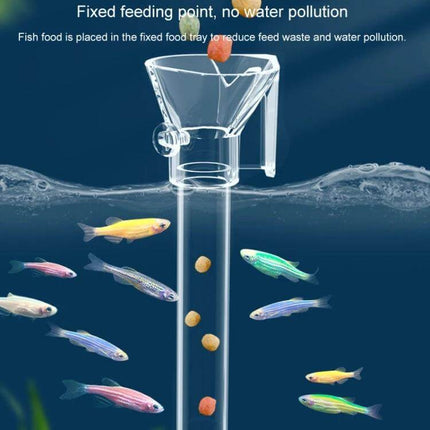 Acrylic Fish Tank Feeding Tube Feeder For Small Home Aquariums - clear acrylic retractable tube for fixed-point feeding to reduce scatter and water pollution