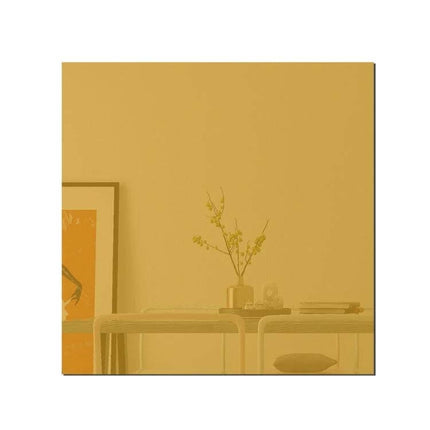 Acrylic Wall Mirror Sticker Set 16-Piece For Living Room Or Bedroom - geometric acrylic mirror above console reflecting light and decor