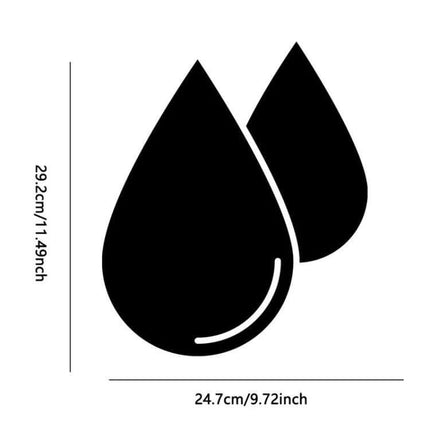 Acrylic Water Drop Mirror Wall Stickers, 2 Piece Set for Living Room - two self-adhesive acrylic reflective water-drop mirrors 29.2x24.7cm each