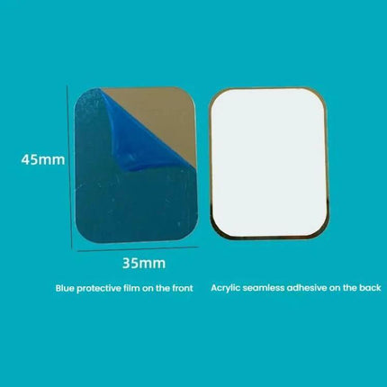 Adhesive Iron Sheet Metal Plate Sticker For Magnetic Phone Holders - 35x45x0.3mm iron plate with blue protective film and acrylic adhesive back