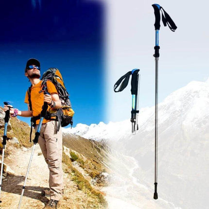 Adjustable Outdoor Trekking Poles for Hiking, Aluminum, 107-125 cm lightweight folding poles with ergonomic grips for hiking and mountain trails