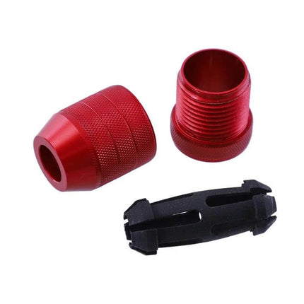 Adjustable Bit Stop Locator Drilling Aid Tool Type 2-5 red aluminum two-part collar with black insert for precise depth control