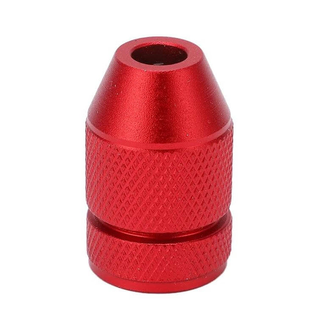 Adjustable Bit Stop Locator Drilling Aid Tool Type 2-5 red aluminum bit stop with knurled grip for precise drill depth control
