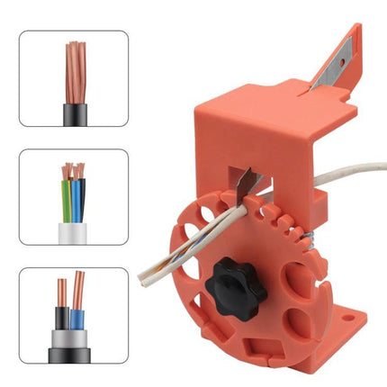 Adjustable Handheld Wire Stripper For Quick Easy Wire Prep compact orange tool showing adjustable blade and 14 hole sizes for precise wire stripping
