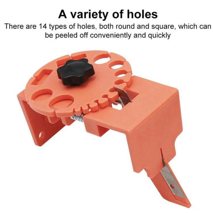 Adjustable Handheld Wire Stripper For Quick Easy Wire Prep orange compact tool with 14 hole sizes and adjustable blade depth