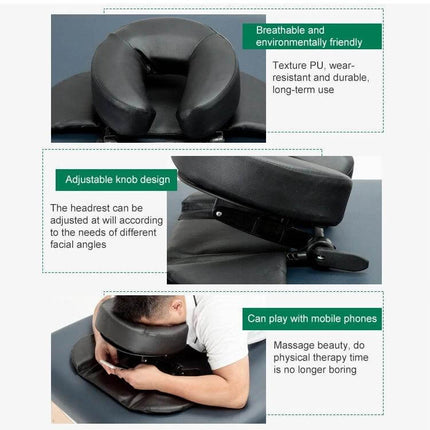 Adjustable Headrest Face Pillow For Desk Use Daily Comfort with synthetic leather cover, breathable sponge and adjustable knob for neck and face support