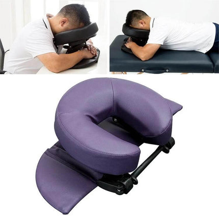 Adjustable Headrest Face Pillow For Desk Use Daily Comfort - compact synthetic leather face cradle for neck support at desk or massage table