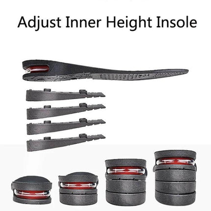 Adjustable Inner Height Insole Cut To Fit Black Five Layer - cut-to-fit adjustable five-layer black insole with three-hole buckle for shoes