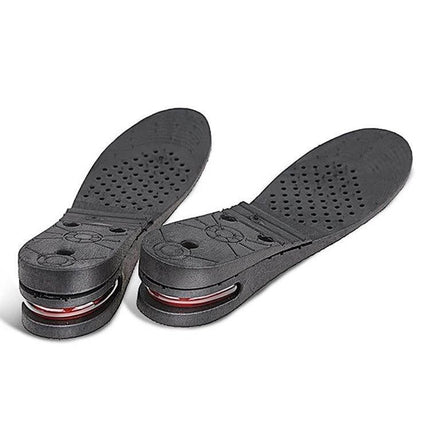 Adjustable Inner Height Insole Cut To Fit Black Five Layer with perforated top, five-layer stack and three-hole buckle for secure fit