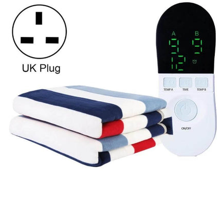 Adjustable Temperature Electric Blanket 150x120cm Single Control folded striped blanket with digital single controller and UK plug