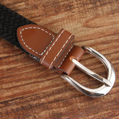 Adjustable Narrow Elastic Canvas Weave Belt - Syndmart