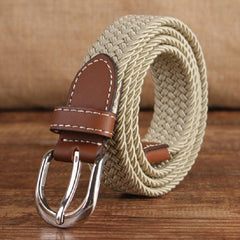 Adjustable Narrow Elastic Canvas Weave Belt - Syndmart