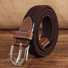 Adjustable Narrow Elastic Canvas Weave Belt - Syndmart