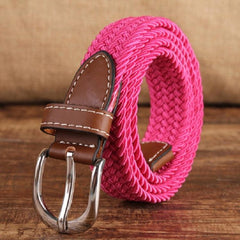 Adjustable Narrow Elastic Canvas Weave Belt - Syndmart