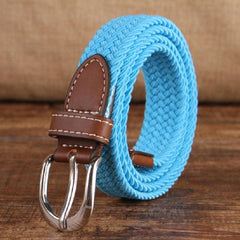 Adjustable Narrow Elastic Canvas Weave Belt - Syndmart