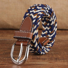 Adjustable Narrow Elastic Canvas Weave Belt - Syndmart