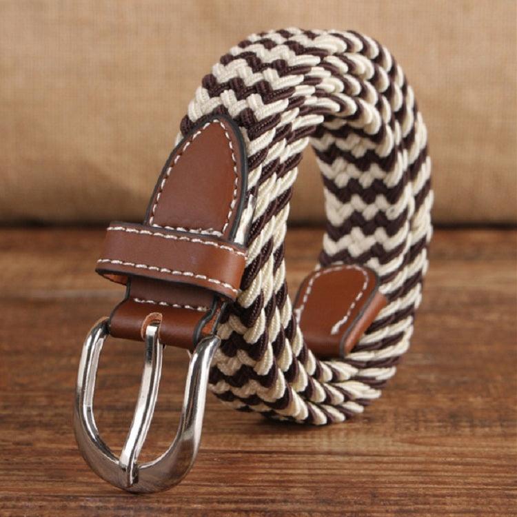 Adjustable Narrow Elastic Canvas Weave Belt - Syndmart