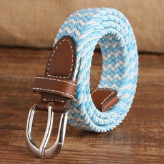 Adjustable Narrow Elastic Canvas Weave Belt - Syndmart