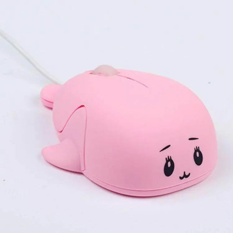 Adorable Cartoon Girl Wired Mouse for Office and Home Use