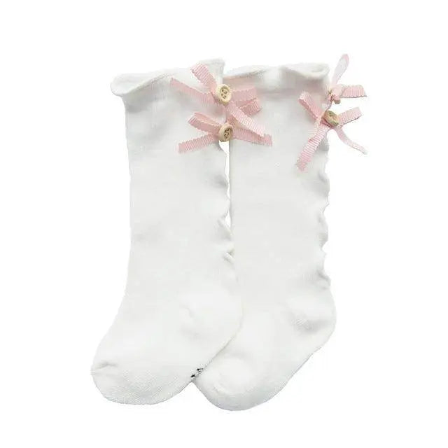 Adorable Lace Bow Knee-High Socks for Baby Girls Cute Fashion