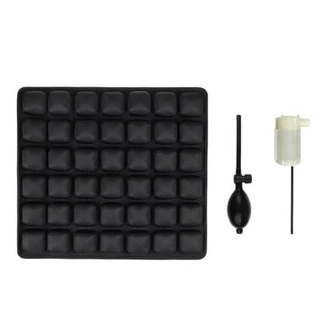 Air Cushion 46x41cm For Office And Car Daily Comfort - black lightweight inflatable seat cushion with pump and valve