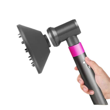 Airwarp Diffusion Nozzle Attachment For Dyson Hair Dryer With Adapter shown attached to Airwarp styler for quick drying and volume