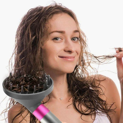 Airwrap Diffuser Attachment Replacement Part For Curly Hair showing bowl-shaped diffuser defining wet curls and reducing frizz