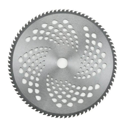 Alloy Brush Cutter Blades For Lawn Mowers 40-100 Tooth - alloy circular blade with multiple teeth and ventilation holes for heavy-duty brush cutting