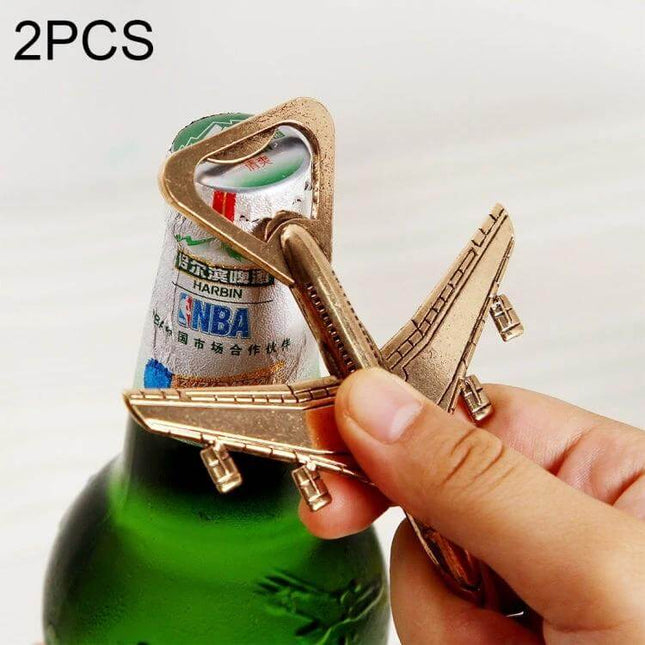 Alloy Plane Design Beer Bottle Opener For Everyday Use - compact alloy airplane-shaped bottle opener removing cap