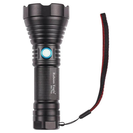 Aluminum Alloy Flashlight USB Rechargeable For Daily Use compact black aluminum flashlight with wrist strap and side power button