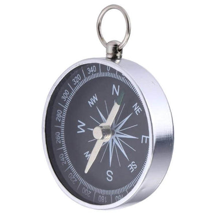 Aluminum Hiking Compass With Keychain For Camping And Outdoors - lightweight aluminum pocket compass with keyring for hiking, camping and emergency kits