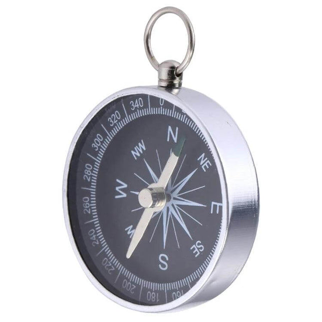 Aluminum Hiking Compass With Keychain For Camping And Outdoors - lightweight aluminum pocket compass with keyring for hiking, camping and emergency kits
