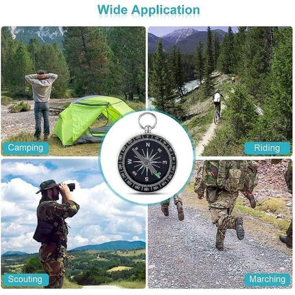 Aluminum Hiking Compass With Keychain For Camping And Outdoors compact aluminum compass keychain for hiking, camping, scouting and emergency kits